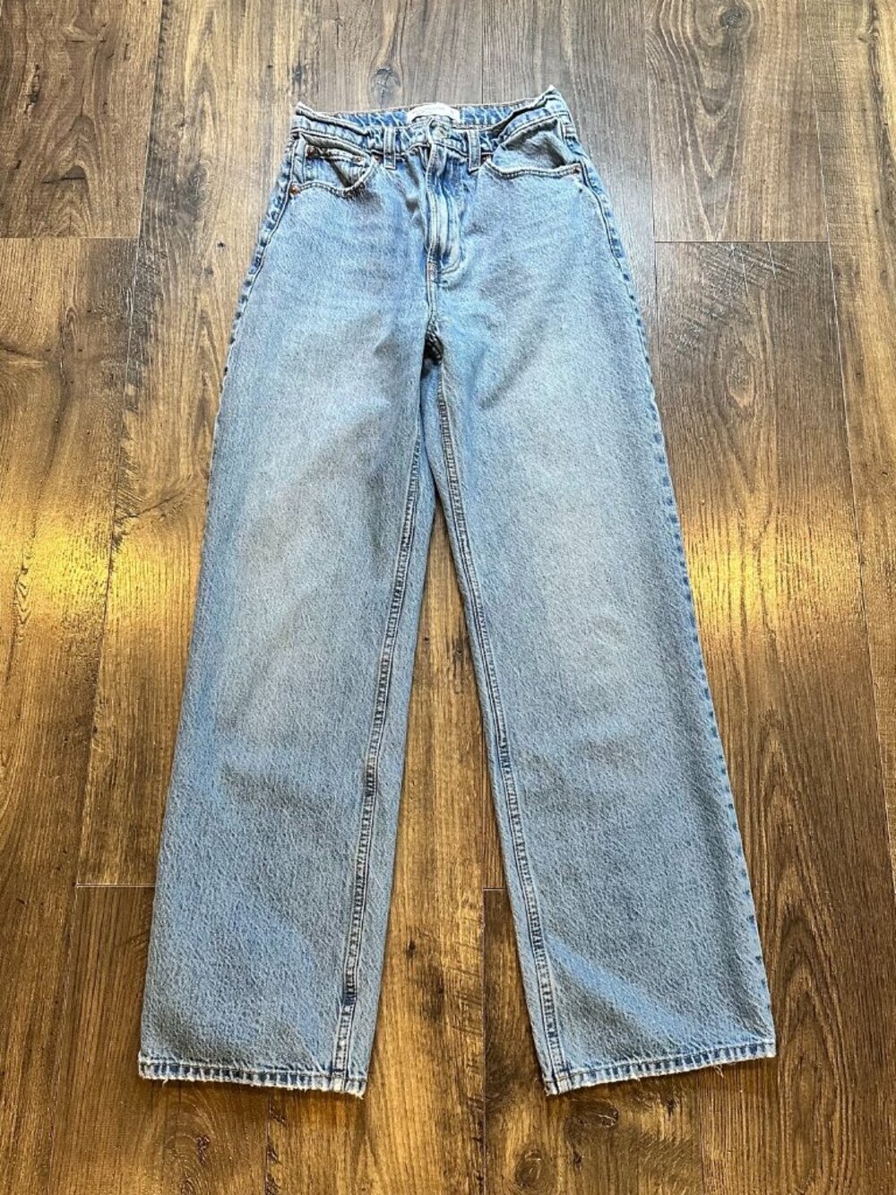 GUC Women's Abercrombie & Fitch The Loose High Rise Jeans Wide Leg Denim, 25 0